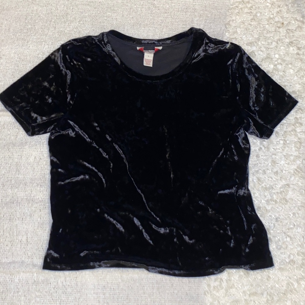 Black Velvet Crop Shirt